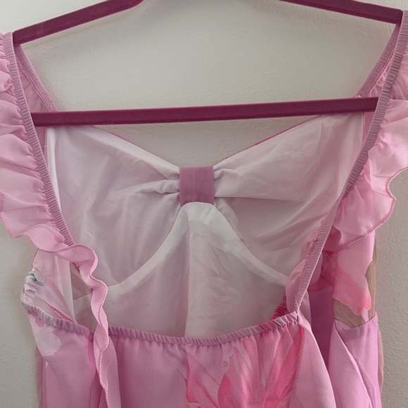 Pink Floral Ruffle Strap Top - Picture 15 of 16